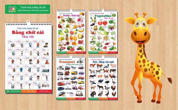 Bộ Tranh Treo Tường Cho Bé Học Song Ngữ 16 Chủ Đề