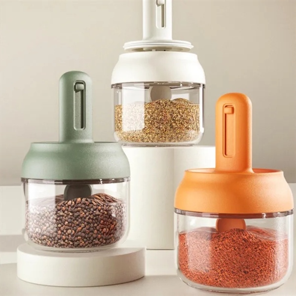 Hũ gia vị thuỷ tinh có muỗng tăng giảm được độ dài 180ml
