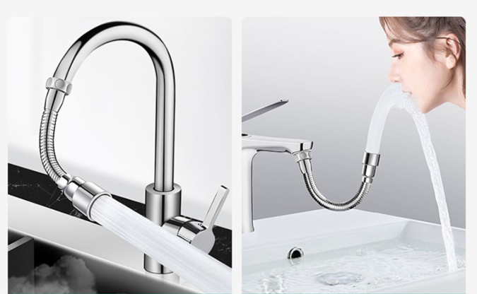 vòi nước mở rộng xoay 720 độ bù áp dài 17cm