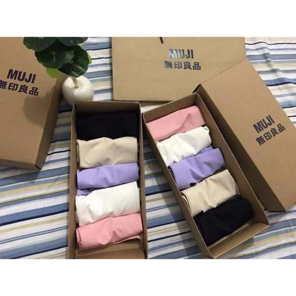 Combo 5 quần lót đúc xu Muji có hộp, túi xách loại đẹp
