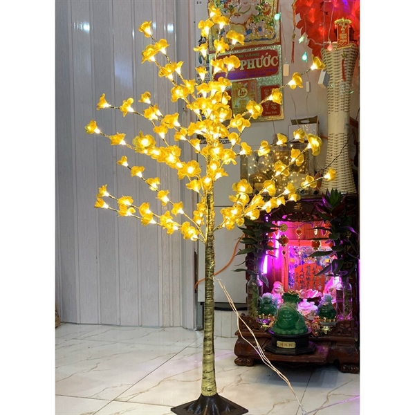 cây mai trang trí trang trí tết cao 1m2 có đèn led siêu đẹp