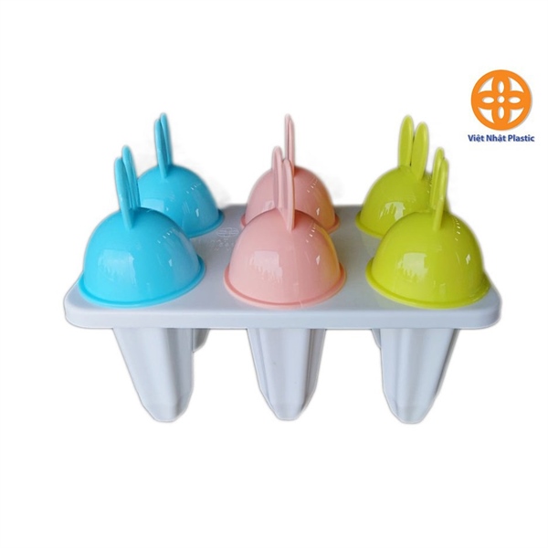 khuôn làm kem 6 que hình thỏ Việt Nhật mẫu tròn