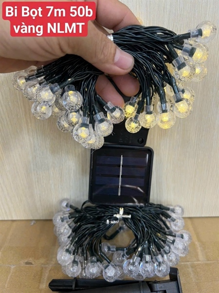 dây đèn led bi bọt 7m có năng lượng mặt trời