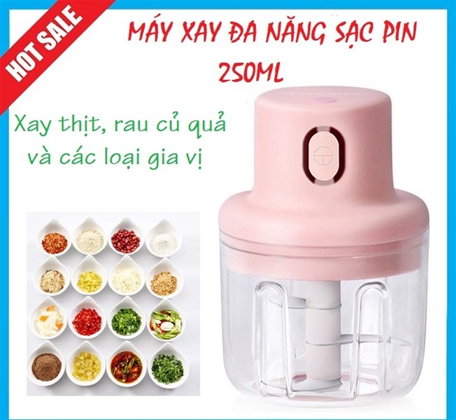 Máy xay thực phẩm mini sạc pin mẫu mới
