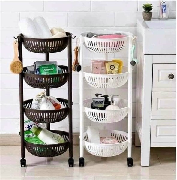 Kệ nhựa 4 tầng có bánh xe hàng Việt Nhật