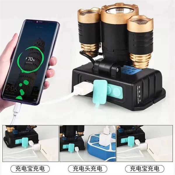 đèn đội đầu 3 bóng có sạc dự phòng