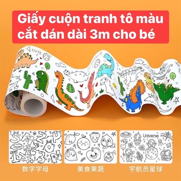 Tranh tô màu cuộn dài 3m cho bé