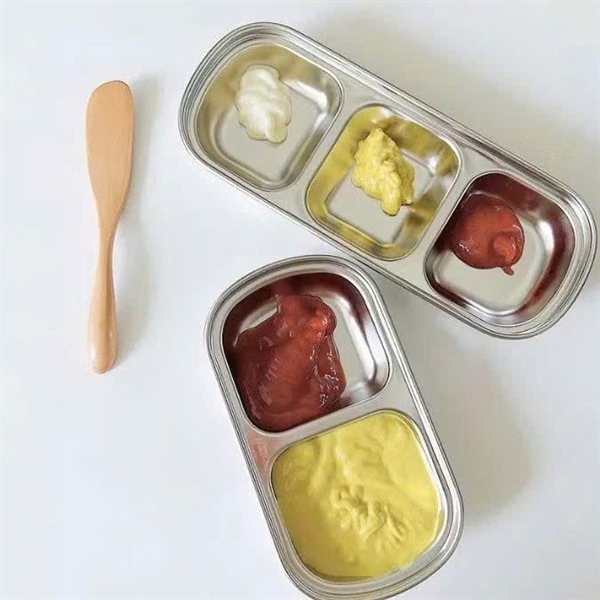 Khay chấm inox 2 ngăn