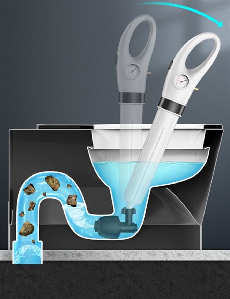 Dụng cụ thông tắc cống, bồn cầu bằng khí nén