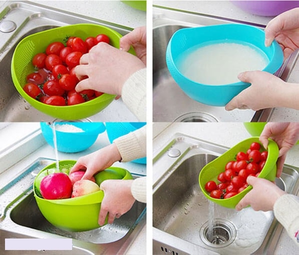 rổ vo gạo có lỗ thoát nước tiện lợi