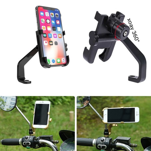 Giá Đỡ Kẹp Điện Thoại Gắn Xe Máy Inox C2 Chống Rung, Chống Cướp giật