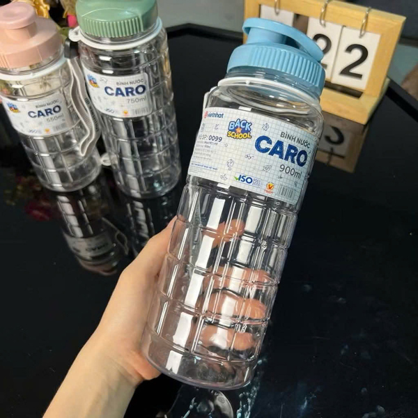 BÌNH NƯỚC NHỰA CARO VIỆT NHẬT 750ML CÓ QUAI XÁCH TIỆN LỢI
