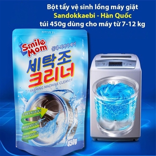 Bột tẩy lồng máy giặt Hàn Quốc Sandokkaebi Smile Mom gói 450g