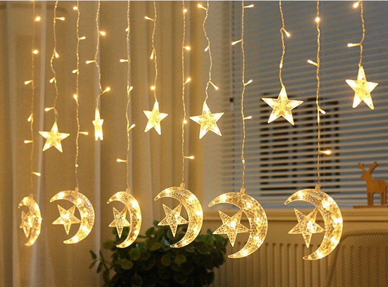 Đèn led rèm chớp trăng sao