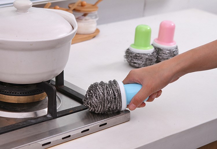 dụng cụ chà rửa xoong nồi cán tròn