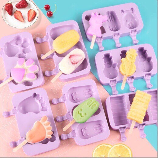 Khuôn làm kem silicon hình thú siêu cute - không bao gồm que gỗ