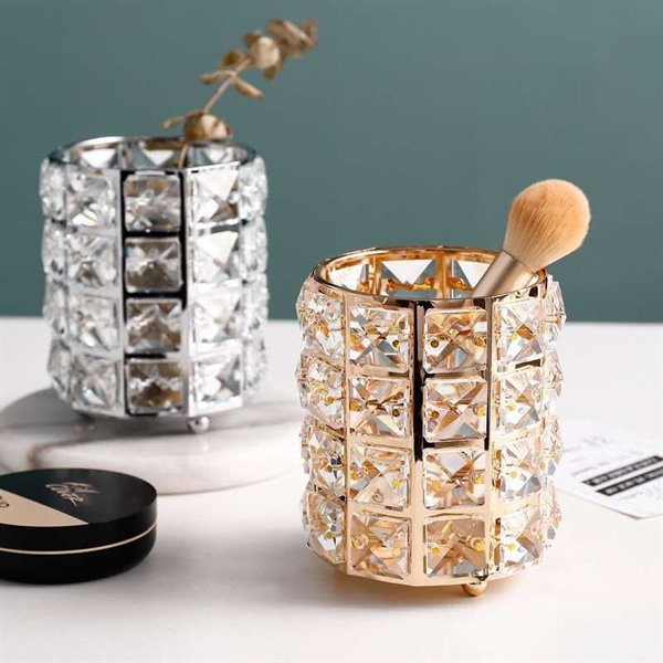 cốc đựng dụng cụ trang điểm kim cương sang chảnh