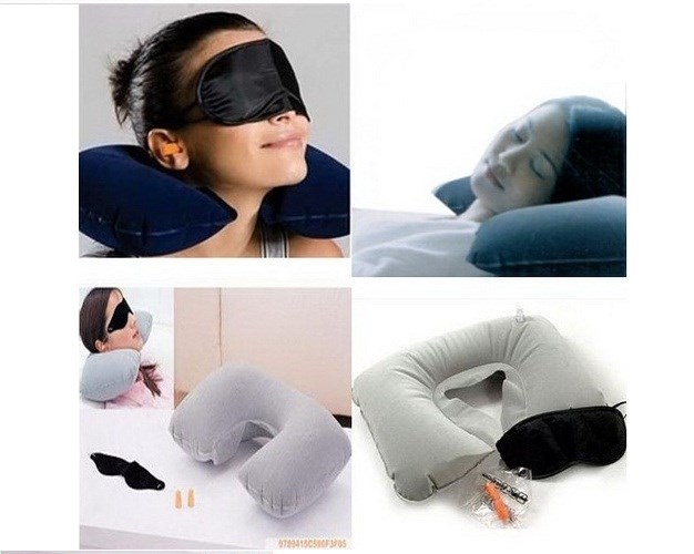 gối hơi có bịt mắt