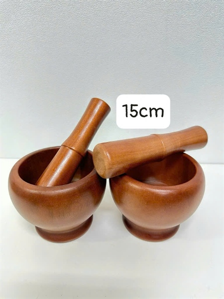 Bộ chày cối gỗ Size 15cm - Ảnh 2