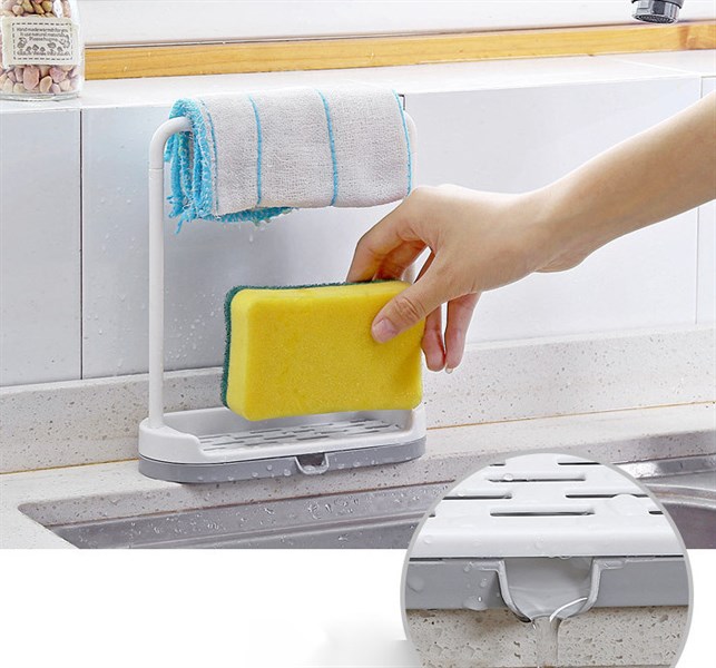 khay xà phòng kiêm giá treo khăn có lỗ thoát nước