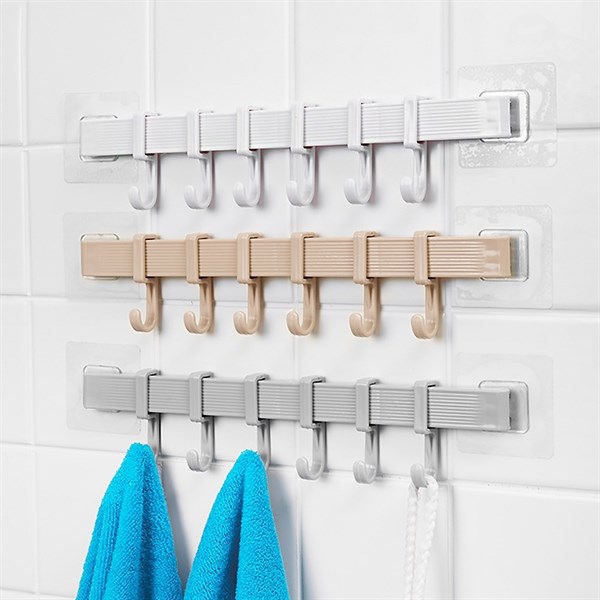 Móc treo đồ 6 móc dán tường mẫu mới