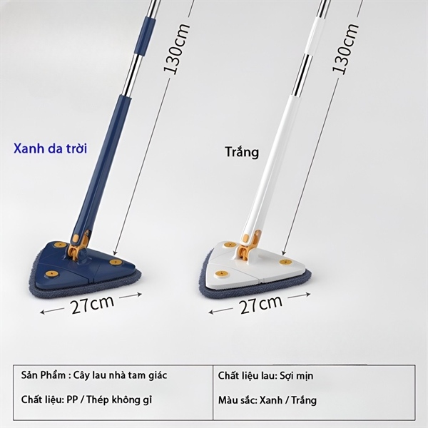 chổi lau nhà, cửa kính đa năng hình tam giác