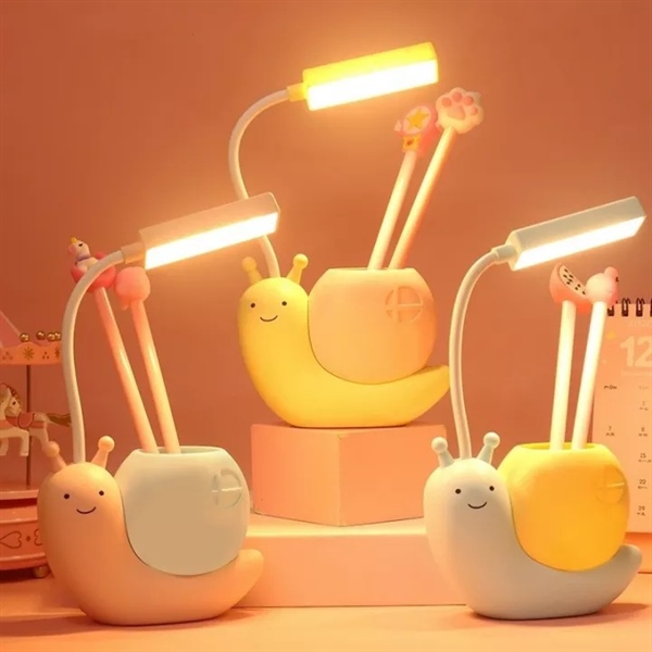 đèn bàn học ốc sên có khay đựng bút