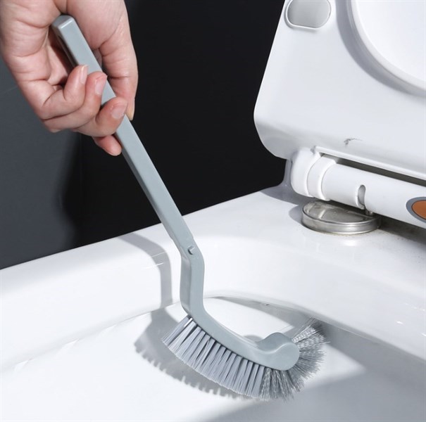 cọ chà toilet cong màu xám