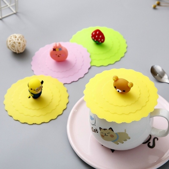 nắp đậy ly bằng silicon siêu cute