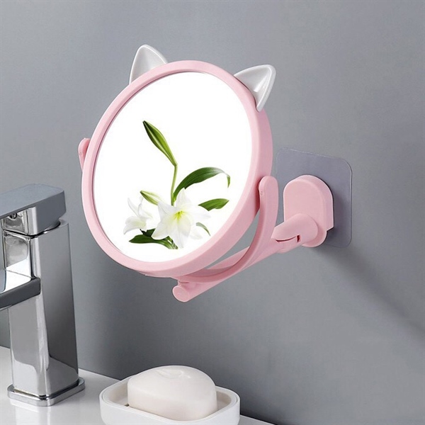 gương hình mèo xoay 360 độ dán tường