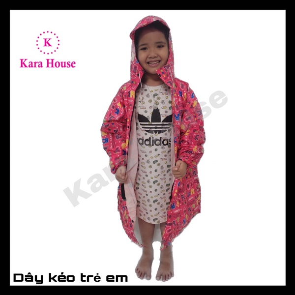 Áo mưa dây kéo vảy cá trẻ em Kara