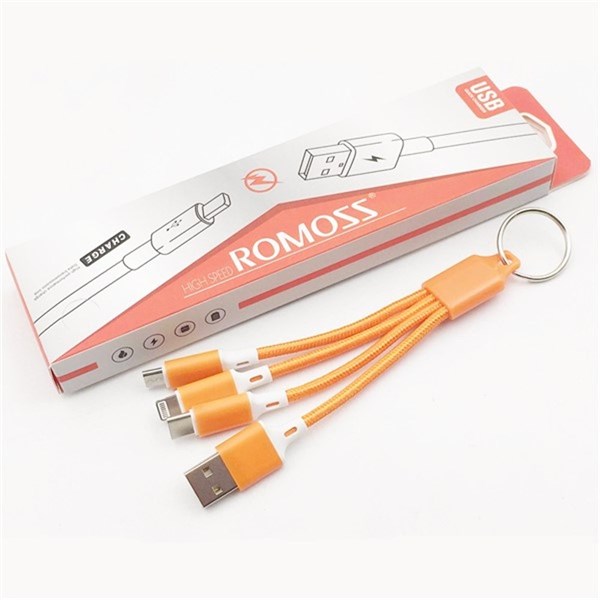 cáp sạc 4 đầu móc khóa romoss