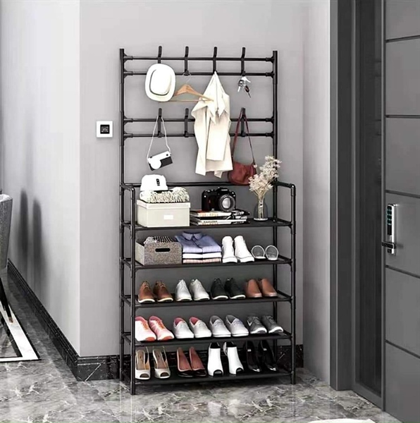 Kệ giày chữ H 5 tầng kèm móc treo đồ hàng Việt Nam