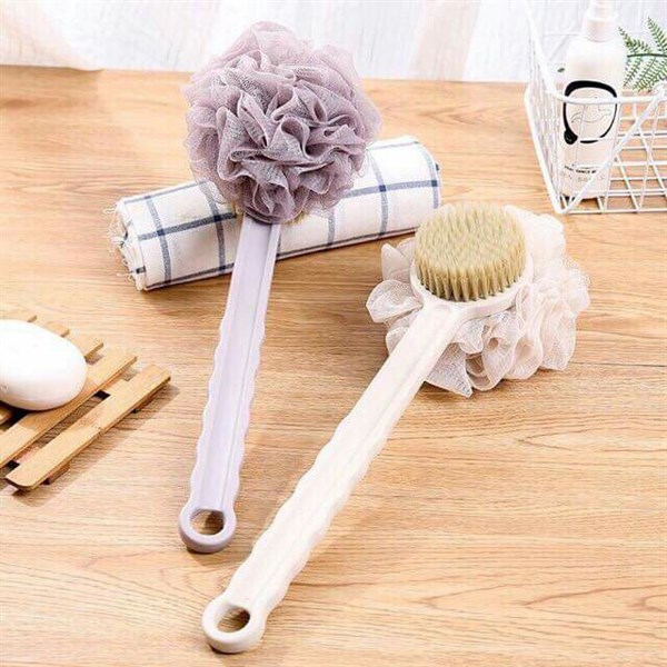 Bàn chải cọ lưng Nhật Bản có bông tắm có hộp xịn