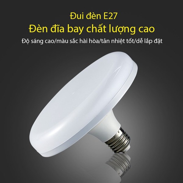 đèn led đĩa bay đuôi xoáy cao cấp 18W bảo hành 6th 1 đổi 1
