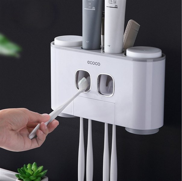dụng cụ treo bàn chải nặn kem cao cấp ecoco 2 cốc - Website