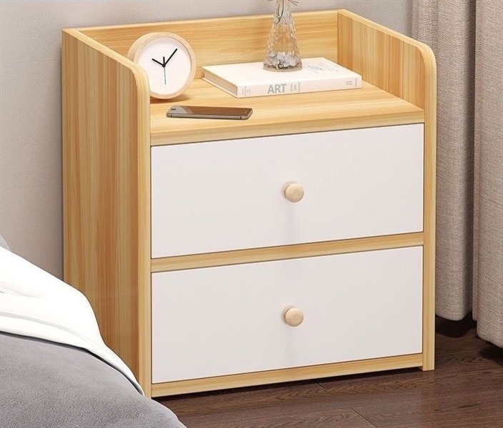 tủ gỗ kê đầu giường có 2 ngăn kéo
