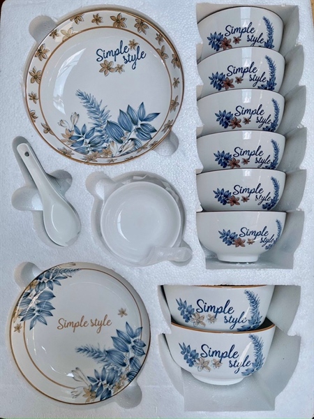Bộ chén sứ cao cấp 17 món