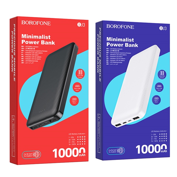 pin sạc dự phòng chính hãng BOROFONE BJ3 10000mah