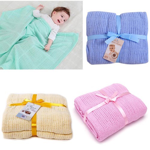 Chăn lưới cho bé sợi tre 1m4x1m