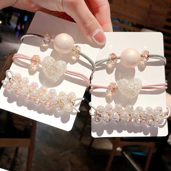 bộ 3 dây cột tóc model hàn quốc