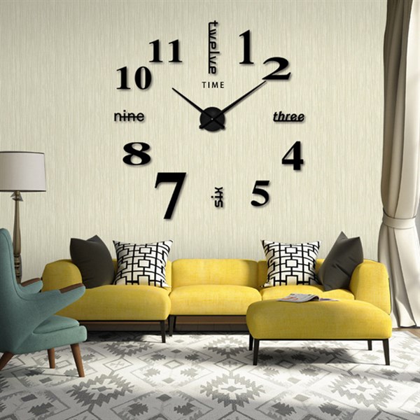 đồng hồ dán tường tráng gương size lớn