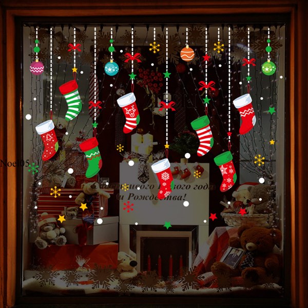 Decal trang trí dây treo vớ Noel