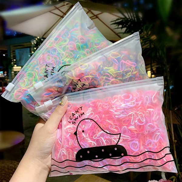 Bịch 1000 dây thun cột tóc cho bé túi zip
