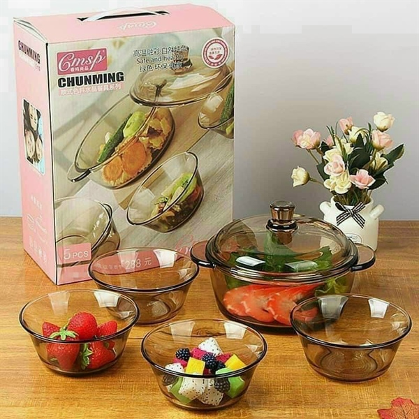 Bộ nồi thuỷ tinh 5 món cao cấp