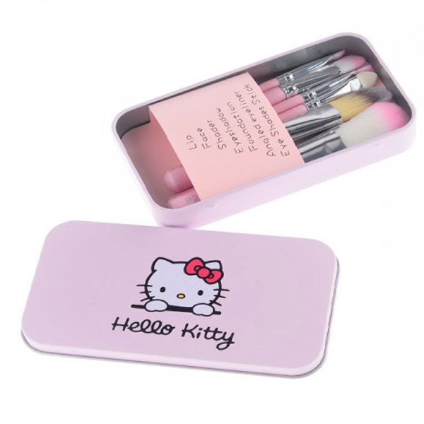bộ cọ trang điểm 7 món hello kitty siêu kute