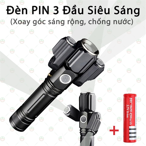 Đèn pin 3 đầu siêu sáng X300 chống nước