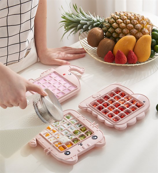 khay làm đá hoặc kem bằng nhựa dẻo hình thú
