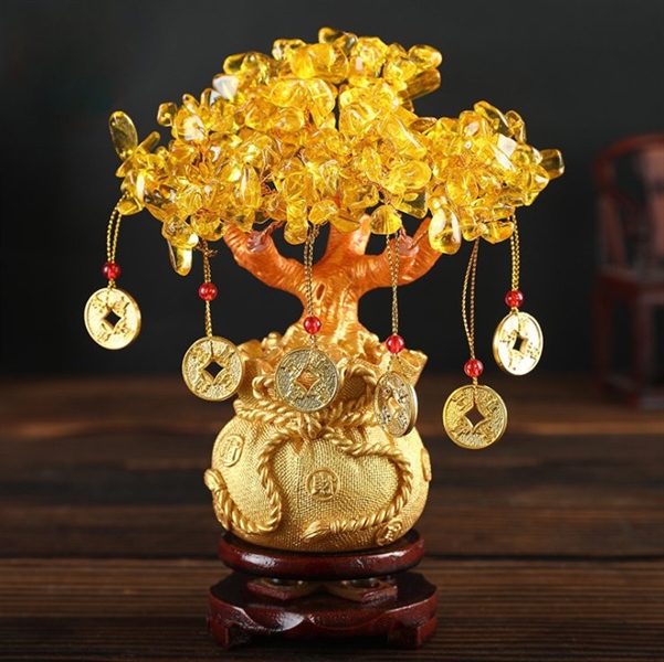cây tài lộc đá thạch anh 19cm