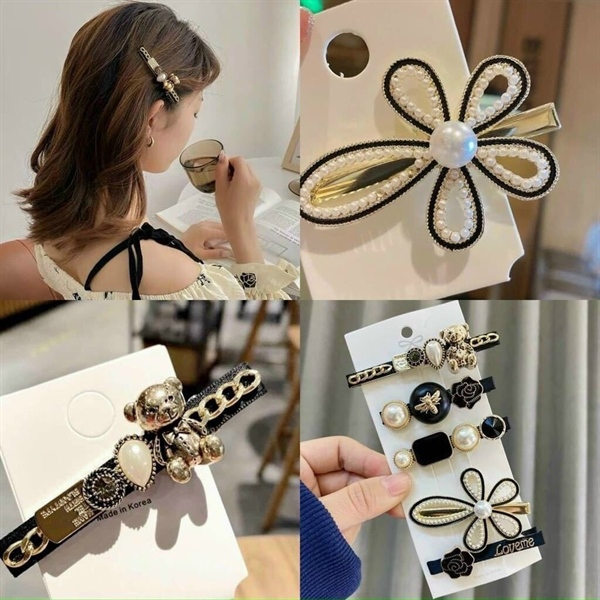 Set 5 kẹp tóc mái ngọc trai phong cách tiểu thư